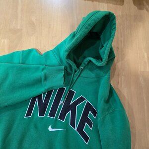 Nike Men's Embroidered Block Letter and Swoosh Logo Pullover Hoodie Green Sz XXL